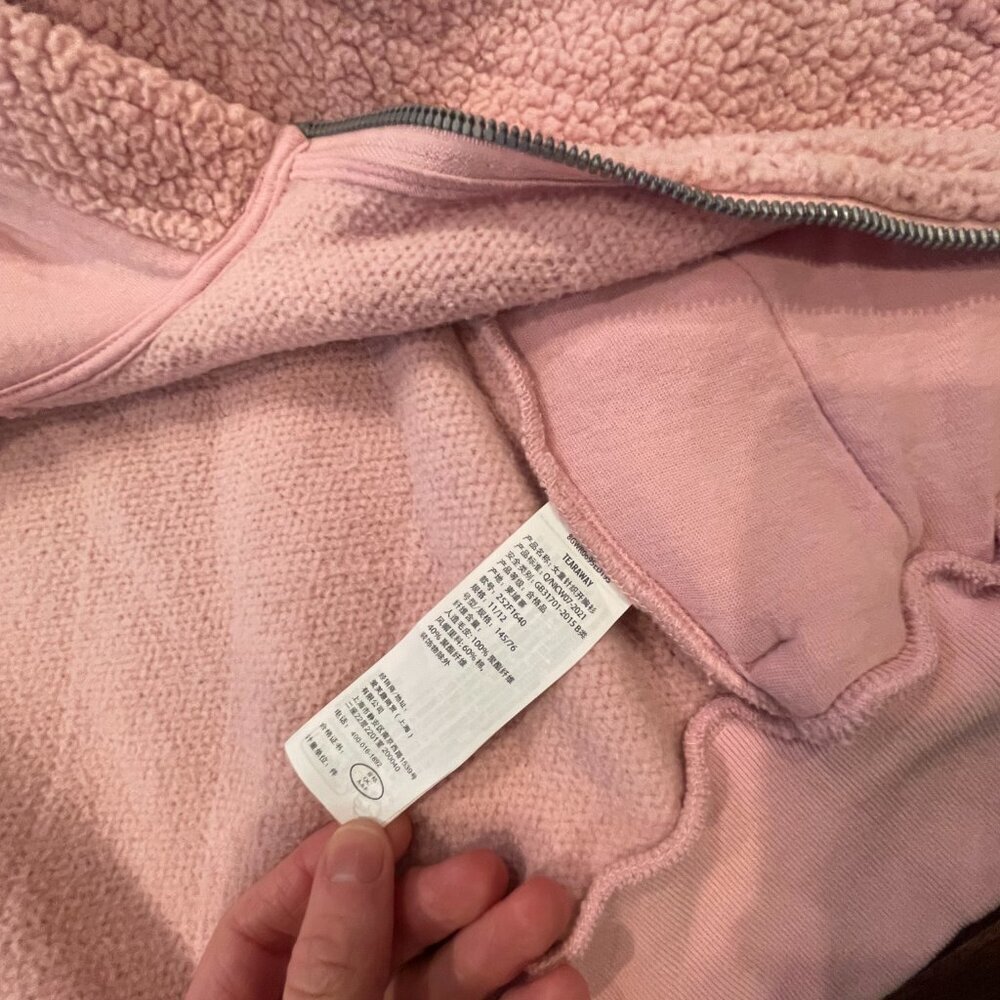 Abercrombie Kids Pink Sherpa Quilted Full Zip Hoodie - Girls Size 11/12 - Picture 4 of 5